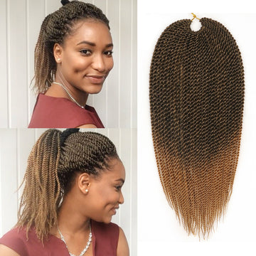 Xtrend 30Roots/Pack 18'' Ombre Senegalese Twist Hair Synthetic Color Hair Crochet Braiding Hair Extensions Rainbow Hair